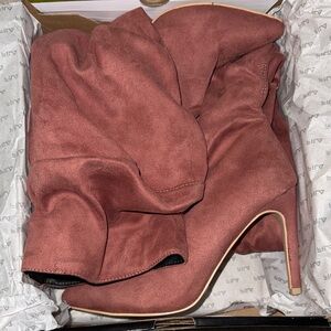 Women's Rust Suede Stiletto Knee-High Boots